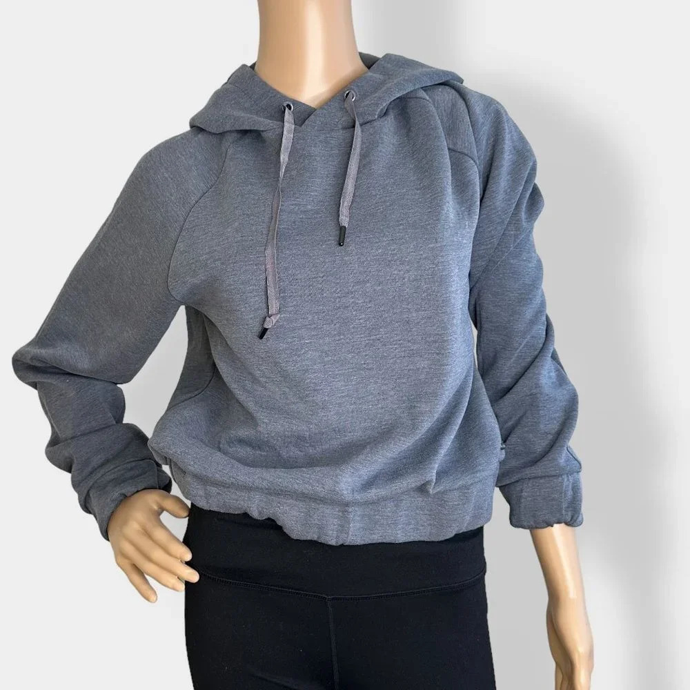 Mondetta Dusty Blue Cropped Athletic Hoodie